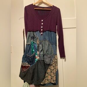 DESIGUAL 
COTTON AND JEAN LONG SLEEVE DRESS 
SZ.42/M